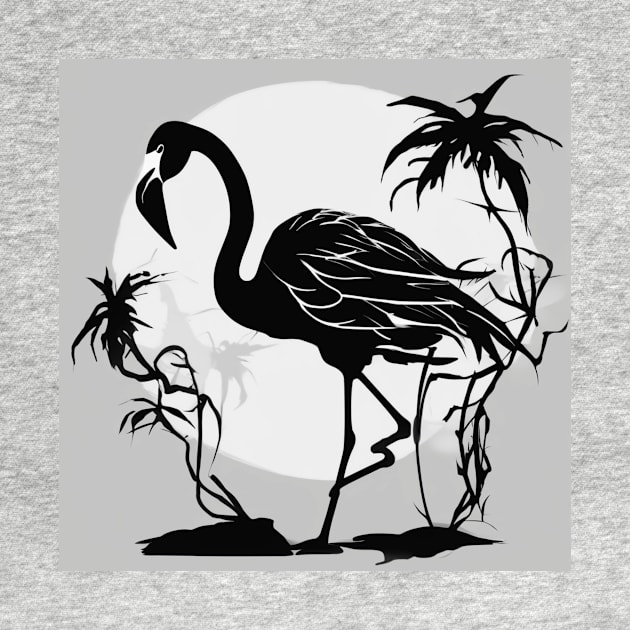 Flamingo Shadow Silhouette Anime Style Collection No. 146 by cornelliusy